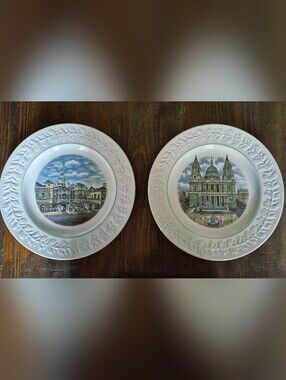Adams London Scenes Wedgwood Ceramic Real English Ironstone Set Of Two Plates